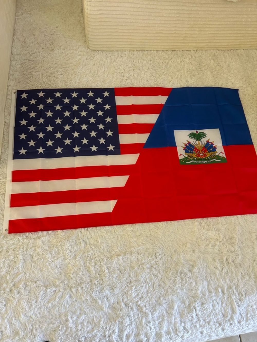 USA x Haiti Dual-Design Decorative Flag - Red, White & Blue 90*150